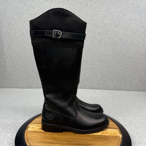 Harley-Davidson Shoes - Harley Davidson Boots Women's 9 Bradner Zip Up 16" Motorcycle Biker Black